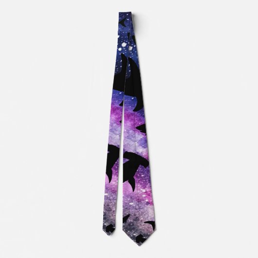 Schaduwvis haai walvis op gradiënt melkwegstelsel  stropdas (Achterkant)