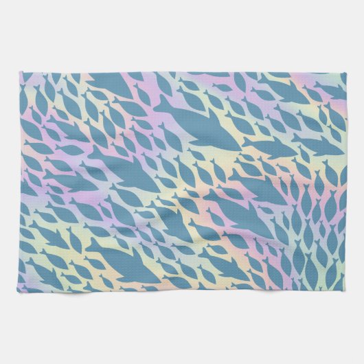 Schaduwvis Haai Walvis op gradiënt melkwegstelsel Theedoek (Horizontaal)