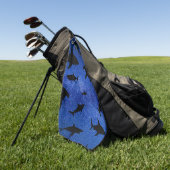 Schaduwvis haai walvis op gradiënt Ocean galaxy Golfhanddoek (Groen)