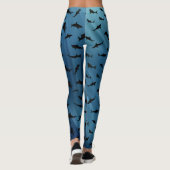 Schaduwvis Haaienvinvis op helling blauwe oceaan Leggings (Achterkant)