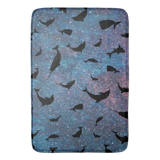 schaduwvishaai op gradiëntmelkweg badmat (Voorkant Verticaal)