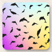 schaduwvishaai op gradiëntmelkweg bier onderzetter (Voorkant)