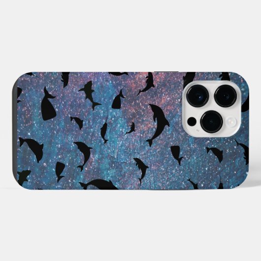 schaduwvishaai op gradiëntmelkweg iPhone hoesje (Achterkant horizontaal)