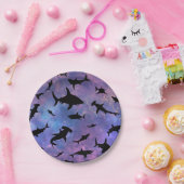 schaduwvishaai op gradiëntmelkweg papieren bordje (Feest)