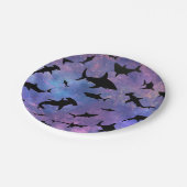 schaduwvishaai op gradiëntmelkweg papieren bordje (Gekanteld)