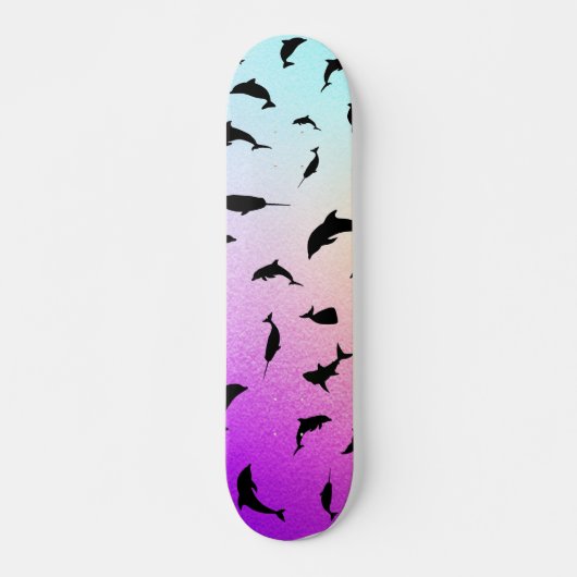 schaduwvishaai op gradiëntmelkweg persoonlijk skateboard (Voorkant)