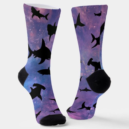 schaduwvishaai op gradiëntmelkweg sokken (Gebogen)