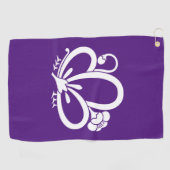 Schaduwvlindervormig kruimelbloesem golfhanddoek (Horizontaal)