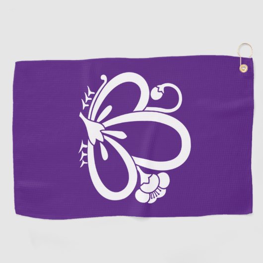 Schaduwvlindervormig kruimelbloesem golfhanddoek (Horizontaal)