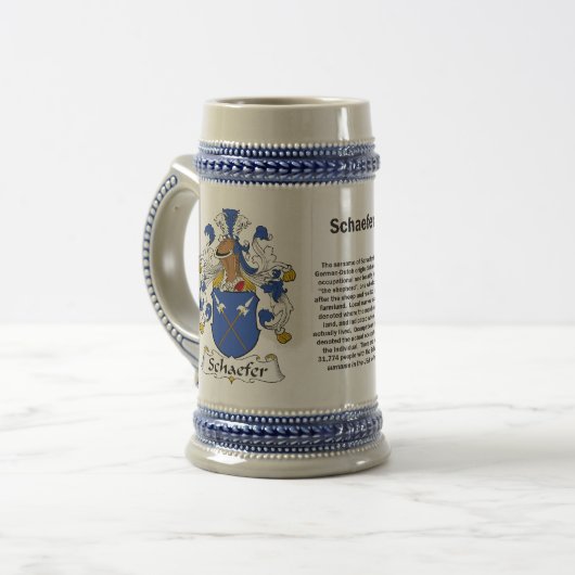 Schaefer Family Crest Stein Bierpul (Voorkant links)