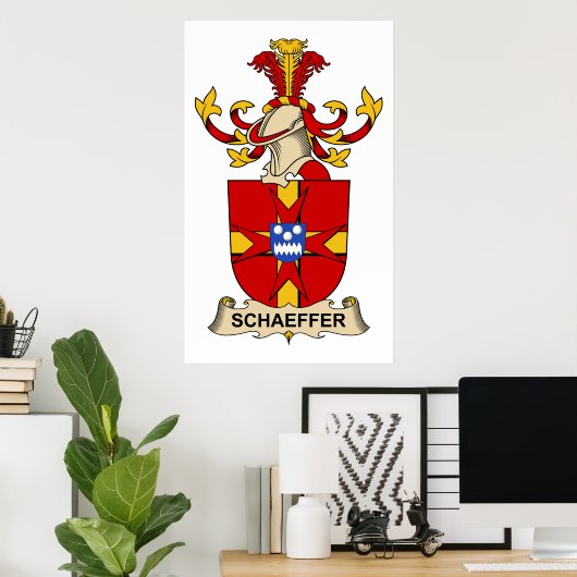Schaeffer Family Crest Poster (Thuiskantoor)