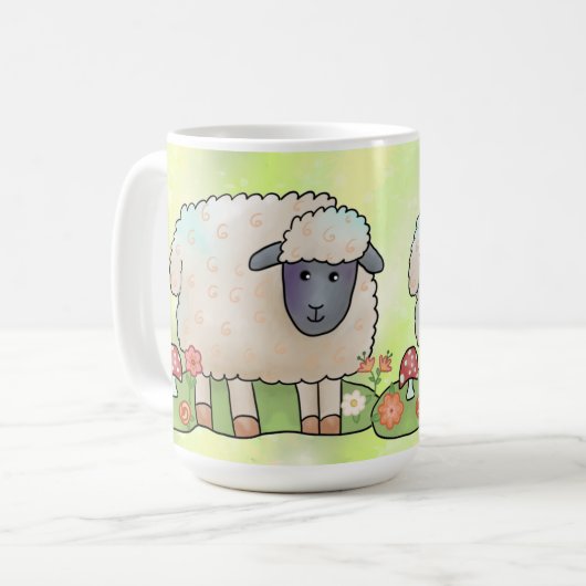 Schaf auf der Weide Koffiemok (Voorkant links)