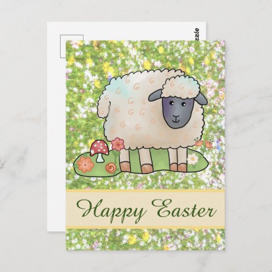 Schaf auf der Weide Postkarte Briefkaart (Voorkant / Achterkant)