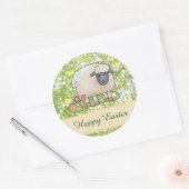 Schaf auf der Weide Postkarte Ronde Sticker (Envelop)