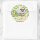 Schaf auf der Weide Postkarte Ronde Sticker (Tas)