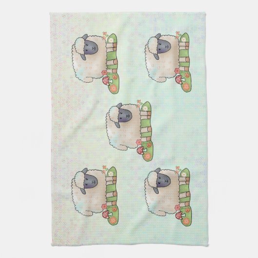 Schaf auf der Weide Theedoek (Verticaal)