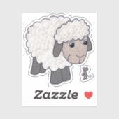 Schaf mit Maus Sticker (Vel)