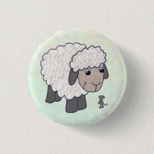 Schaf und Maus Ronde Button 3,2 Cm (Voorkant)
