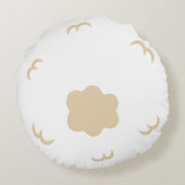  Schaf weiß braun personalisierbares Kinderkissen Rond Kussen (Achterkant)