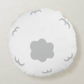 Schaf weiß schwarz personalisierbares Kinderkissen Rond Kussen (Achterkant)