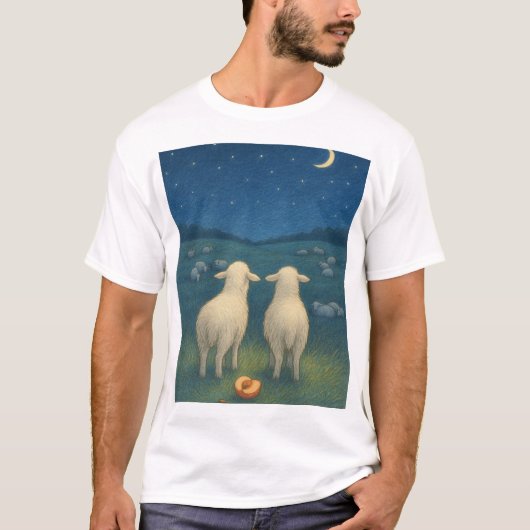 Schafe bei Nacht T-shirt (Voorkant)