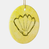 Schafel verkopen op oud papier keramisch ornament (Rechts)