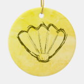 Schafel verkopen op oud papier keramisch ornament (Voorkant)