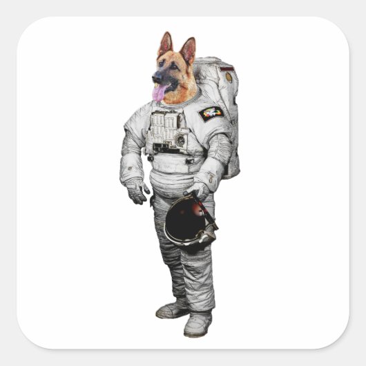 Schäferhund Astronaut Sticker (Voorkant)