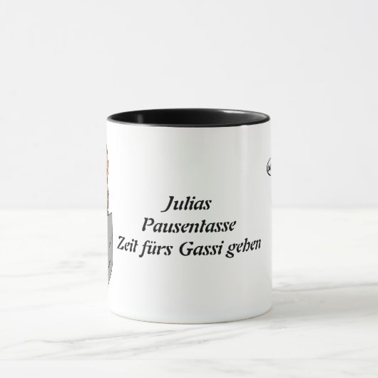 Schäferhund in Brusttasche, lustig Mok (Midden)