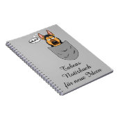 Schäferhund in Brusttasche, lustig Notitieboek (Rechterzijde)