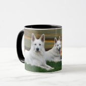 Schäferhunde Black & White Tasse Mok (Voorkant links)