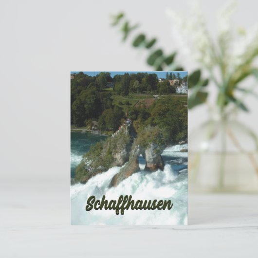 Schaffhausen Schilderachtig Rijn Herfsten in Zwits Briefkaart (Staand voorkant)