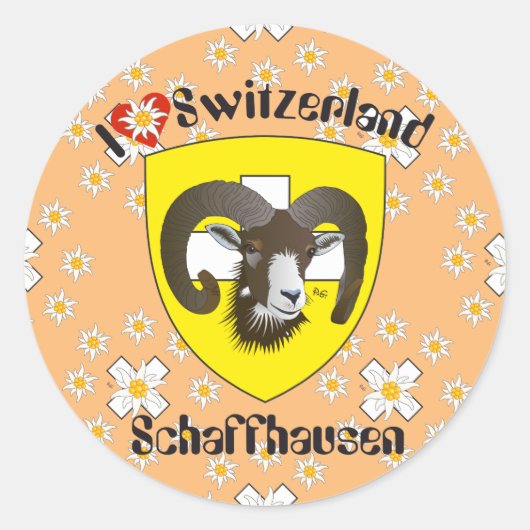 Schaffhausen Schweiz Suisse Svizzera Aufkleber Ronde Sticker (Voorkant)