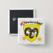 Schaffhausen - Schweiz - Suisse - Svizzera - Butto Vierkante Button 5,1 Cm (Voorkant /achterkant)