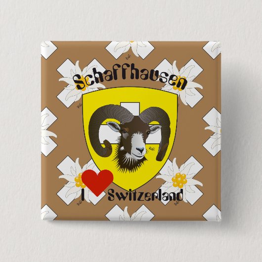 Schaffhausen - Schweiz - Suisse - Svizzera - Butto Vierkante Button 5,1 Cm (Voorkant)