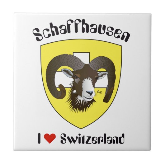 Schaffhausen Schweiz Suisse Svizzera Svizra Fliese Tegeltje (Voorkant)
