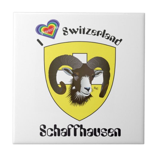 Schaffhausen Schweiz Suisse Svizzera Svizra Fliese Tegeltje (Voorkant)