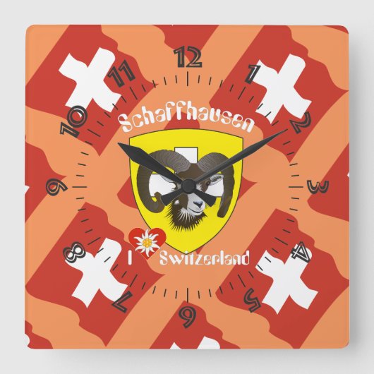 Schaffhausen - Schweiz - Suisse - Svizzera Uhr Vierkante Klok (Voorkant)