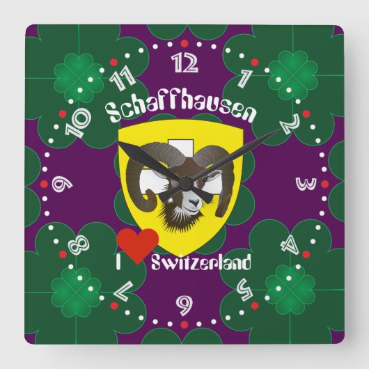 Schaffhausen - Schweiz - Suisse - Svizzera Uhr Vierkante Klok (Voorkant)