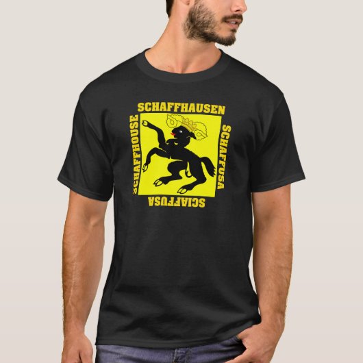 Schaffhausen Zwitserland Kanton Flag T-shirt (Voorkant)