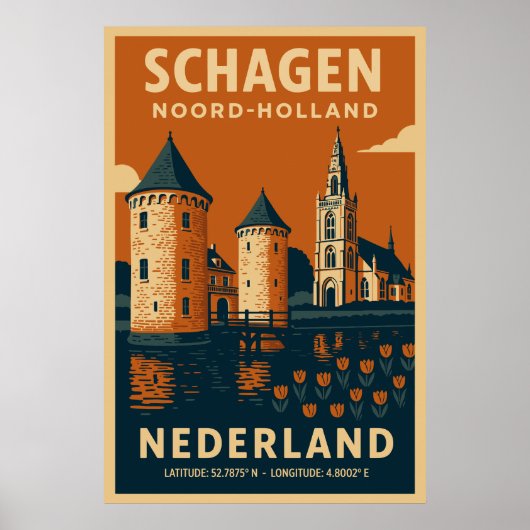 Schagen, Noord Holland - Nederland Travel Poster (Voorkant)