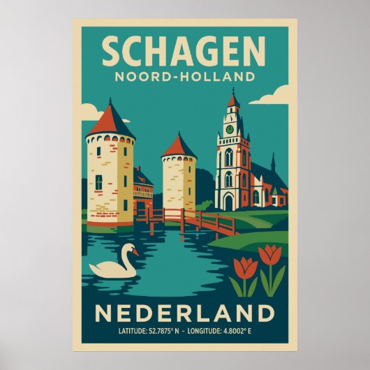 Schagen, Noord Holland - Nederland Travel Poster (Voorkant)