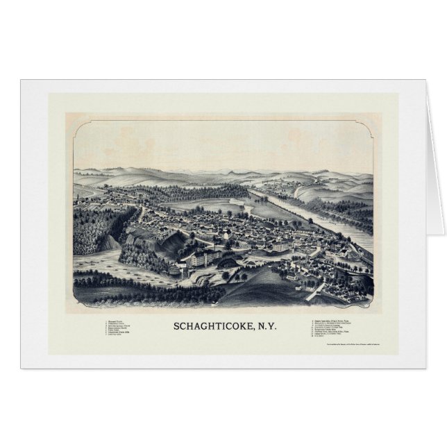 Schaghticoke, NY Panoramic Map - 1889 (Voorkant Horizontaal)