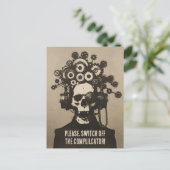 Schakel de complicator Steampunk Overthinking uit Briefkaart (Staand voorkant)