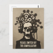 Schakel de complicator Steampunk Overthinking uit Briefkaart (Voorkant / Achterkant)