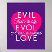 Schakel het kwaad uit om liefde wit roze hart te k poster (Voorkant)