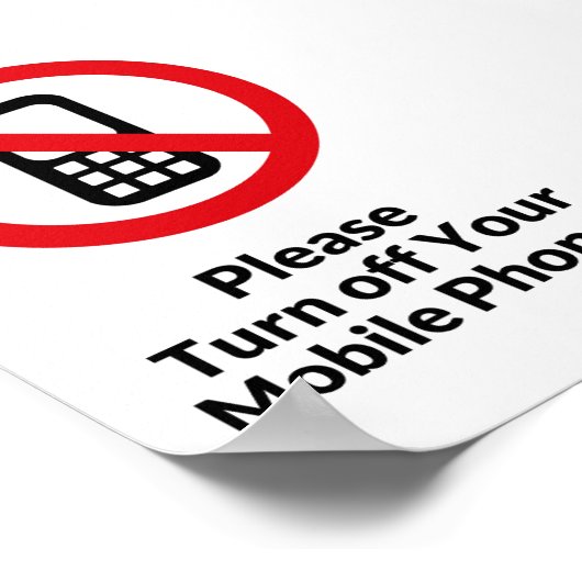 Schakel het poster mobiele telefoons uit (Hoek)