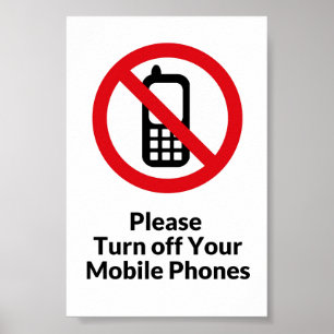 Schakel het poster mobiele telefoons uit