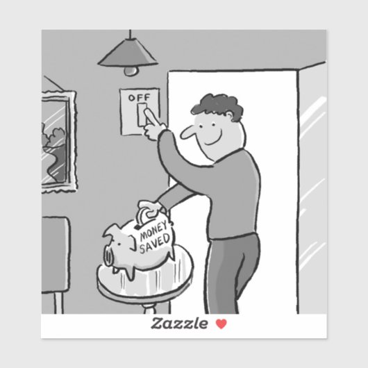 Schakel licht uit om energie te besparen sticker (Vel)