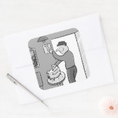 Schakel licht uit om energie te besparen vierkante sticker (Envelop)